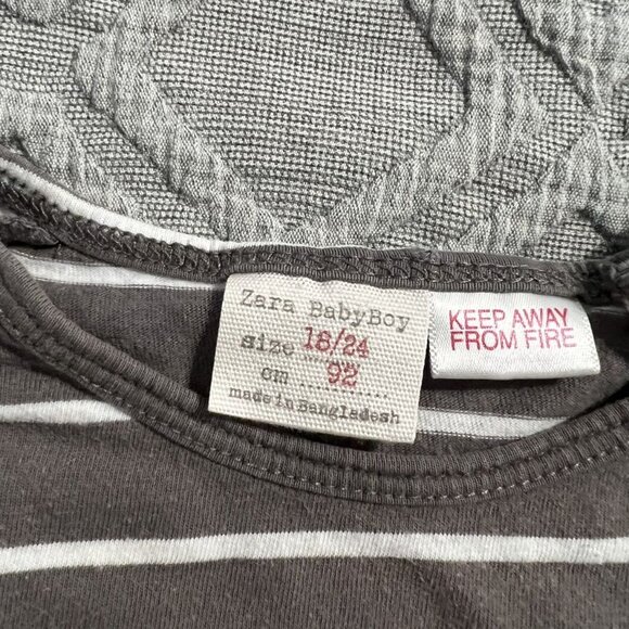 Zara Baby Boy 18-24m Grey Striped Shirt - Picture 7 of 7